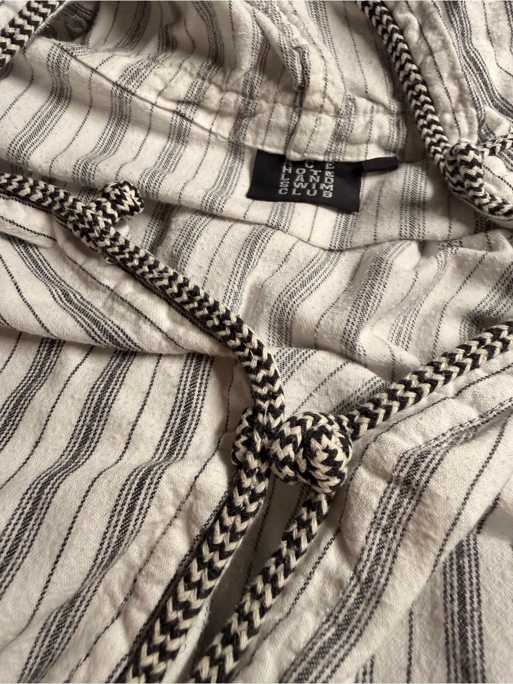 Ace Hotel Swim Club Palm Springs Pullover Flannel Hooded Stripe Robe XL - Picture 6 of 6